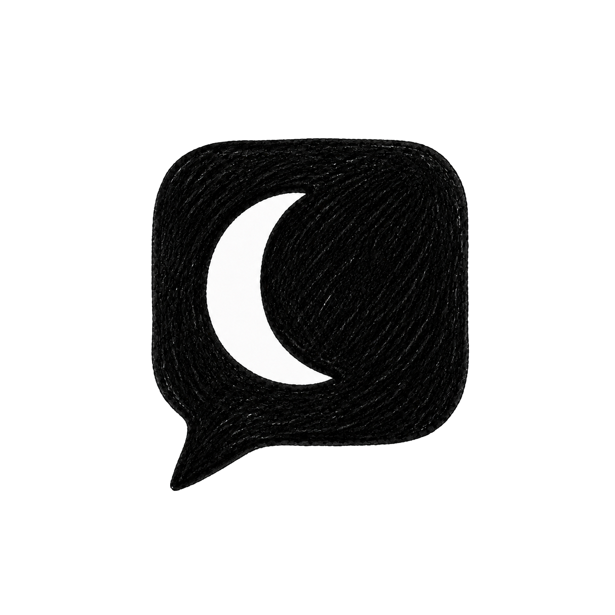 Overtime Labs — a hand-drawn message bubble with a half moon